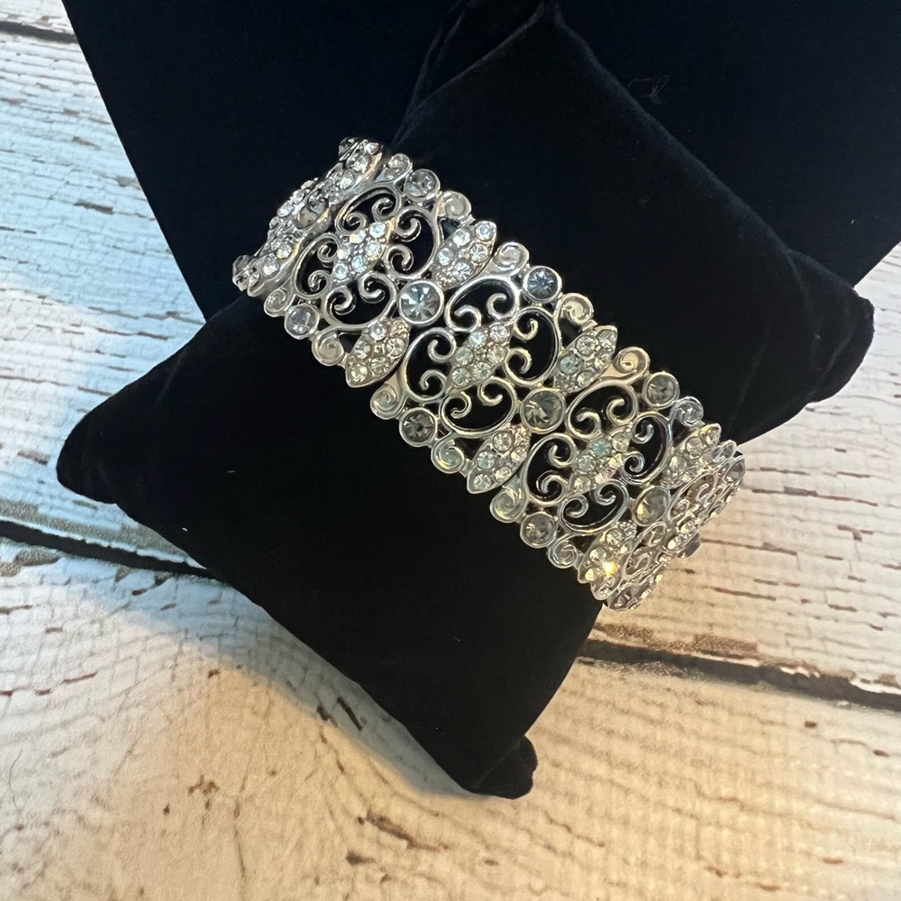 Premier Designs Silver and Crystal Bracelet